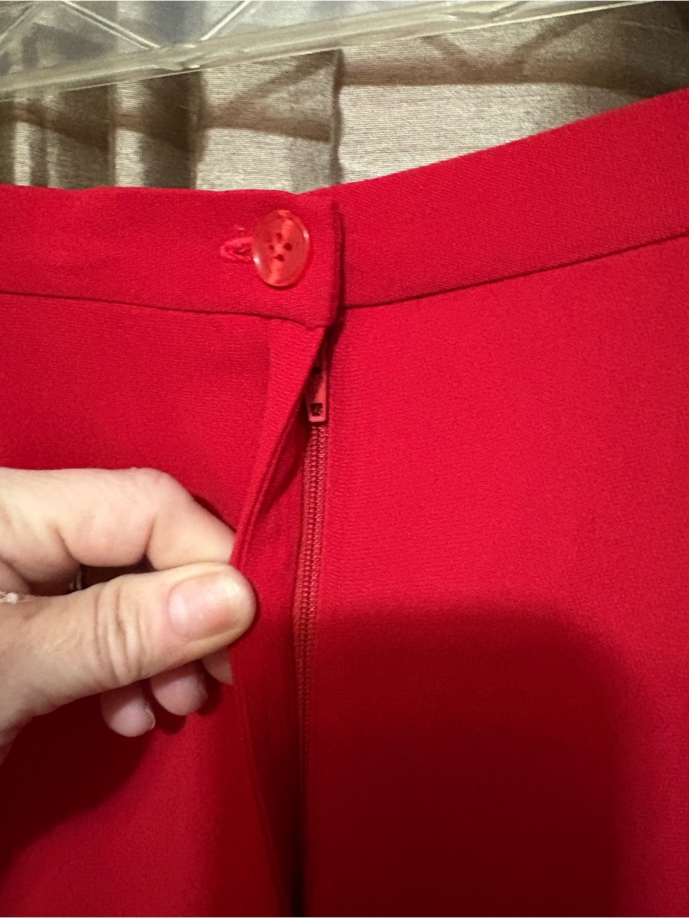 Classic Red Women's Straight-Leg Pants - Picture 2 of 4